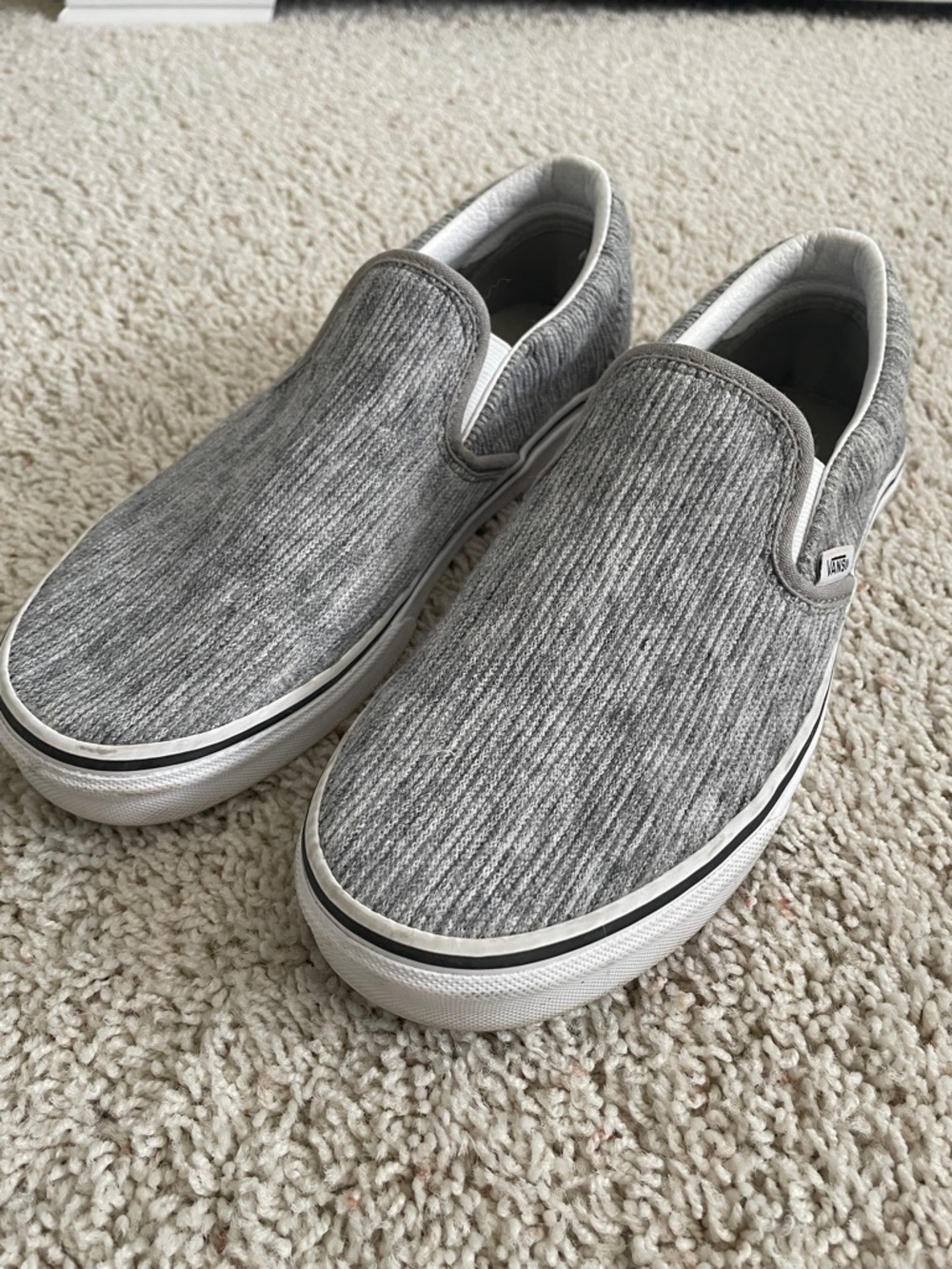 Vans Slip-On Corduroy Loafers in Gray and White - Picture 2 of 10
